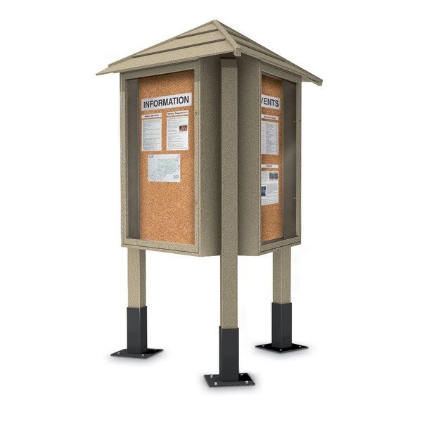 Sliding Door Indoor Enclosed Corkboard, 7